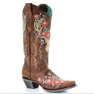 Corral Deer Skull Western Boots